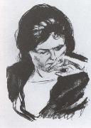 Edvard Munch Head of girl painting
